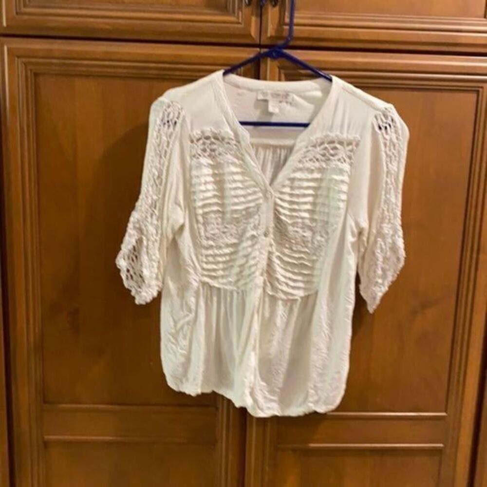 EUC Vintage America Top Ivory